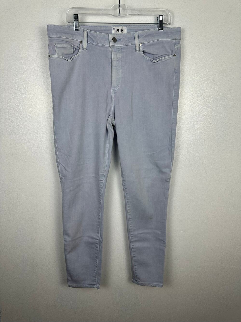 PAIGE Women's Hoxton Light Lilac Stretch Skinny Jeans Size 33 Cropped Ankle 28
